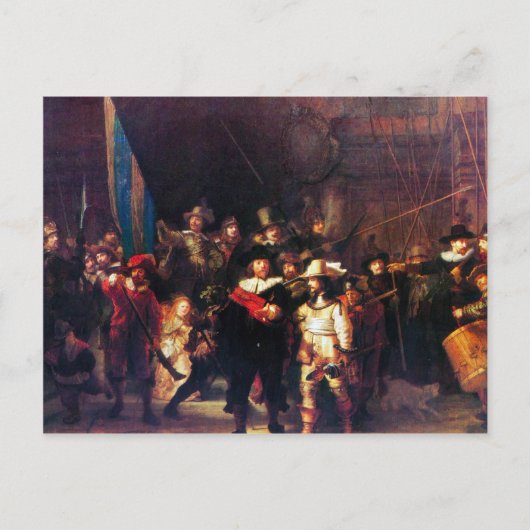 Night Watch van Rembrandt Harmenszoon van Rijn Briefkaart (Voorkant)