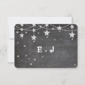 Night Wedding Chalkboard onder de sterren RSVP Kaartje (Achterkant)