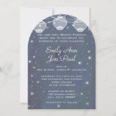 Night Wedding Navy & Silver Lantern Stars Garland Kaart (Voorkant)