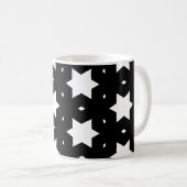 Night White Black Star Shape Pattern Koffiemok (Voorkant rechts)