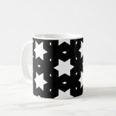 Night White Black Star Shape Pattern Koffiemok (Voorkant links)