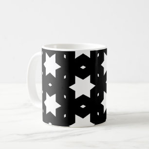 Night White Black Star Shape Pattern Koffiemok