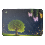 Night Willow Tree met vlinders en vuurvliegjes Badmat (Voorkant)