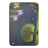 Night Willow Tree met vlinders en vuurvliegjes Badmat (Voorkant Verticaal)