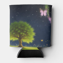 Night Willow Tree met vlinders en vuurvliegjes Blikjeskoeler