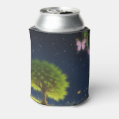 Night Willow Tree met vlinders en vuurvliegjes Blikjeskoeler (Blikje Achterkant)
