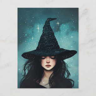 Night Witch Sterrennacht illustratie Briefkaart