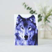 Night Wolf Briefkaart (Staand voorkant)