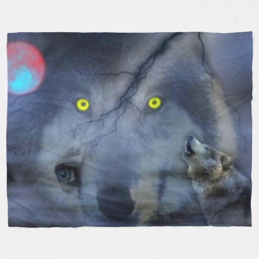 NIGHT WOLF FLEECE DEKEN (Voorkant (Horizontaal))