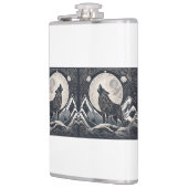 Night Wolf Howl - Moonlight & Forest esthetiek Heupfles (Links)