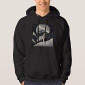 Night Wolf Howl - Moonlight & Forest esthetiek Hoodie (Voorkant)