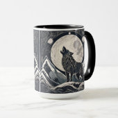 Night Wolf Howl - Moonlight & Forest esthetiek Mok (Voorkant rechts)