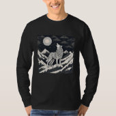 Night Wolf Howl - Moonlight & Forest esthetiek T-shirt (Voorkant)