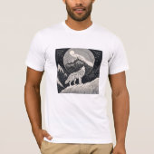 Night Wolf Howl - Moonlight & Forest esthetiek T-shirt (Voorkant)