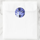 Night Wolf Ronde Sticker (Tas)