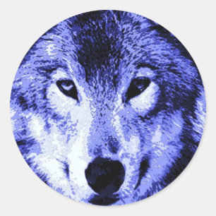 Night Wolf Ronde Sticker