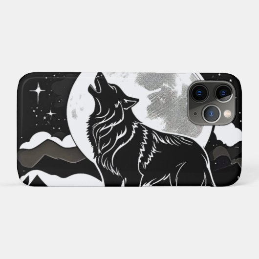 Night Wolf Silhouette Design Case-Mate iPhone Case (Achterkant (horizontaal))
