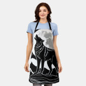 Night Wolf Silhouette Design Schort (Gedragen)