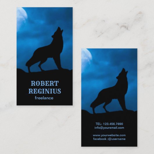 Night Wolf Visitekaartje (Voorkant / Achterkant)