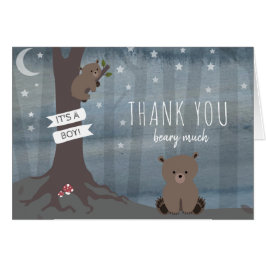 Night Woodland Beer Boy Baby shower Dank je wel