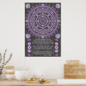Nightblooming Mandala 5 met gedicht Poster (Keuken)