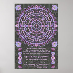 Nightblooming Mandala 5 met gedicht Poster