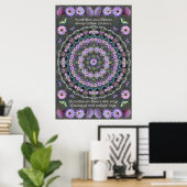 Nightblooming Mandala met Butterflies Poster (Thuiskantoor)