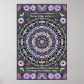Nightblooming Mandala met Butterflies Poster (Voorkant)