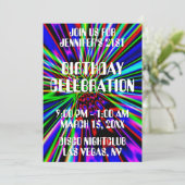 Nightclub Neon Explosion 21st Birthday Kaart (Staand voorkant)