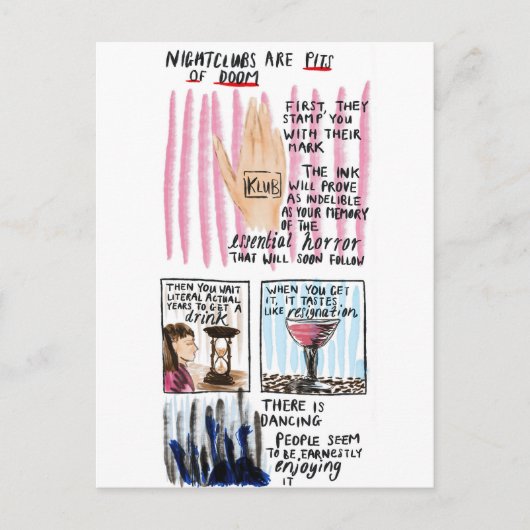 Nightclubs zijn Pits of Doom Briefkaart (Voorkant)