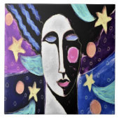 Nightfall Abstract digitaal schilderen Tegeltje (Voorkant)