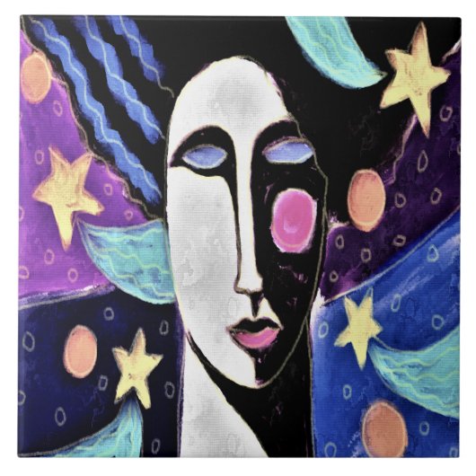 Nightfall Abstract digitaal schilderen Tegeltje (Voorkant)