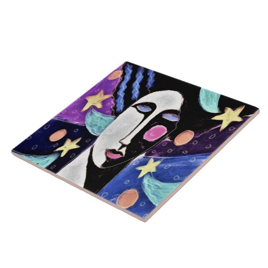 Nightfall Abstract digitaal schilderen Tegeltje (Zijkant)