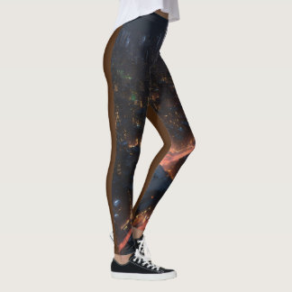 "Nightfall Elegance: Gotham City Skyline afgedrukt Leggings