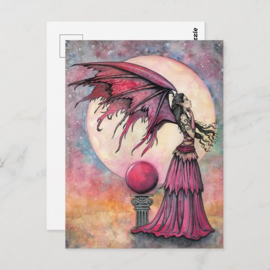 Nightfall Fantasy Fairy Art beroemd gemaakt door M Briefkaart (Voorkant / Achterkant)