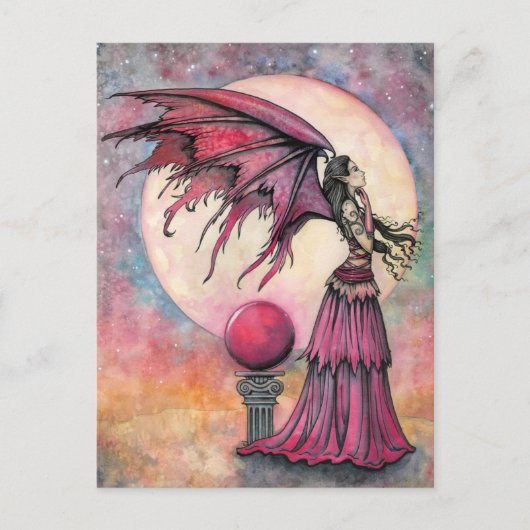 Nightfall Fantasy Fairy Art beroemd gemaakt door M Briefkaart (Voorkant)
