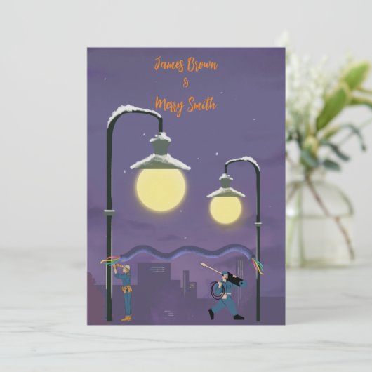 Nightfall Lovecraft bruiloft Kaart (Staand voorkant)