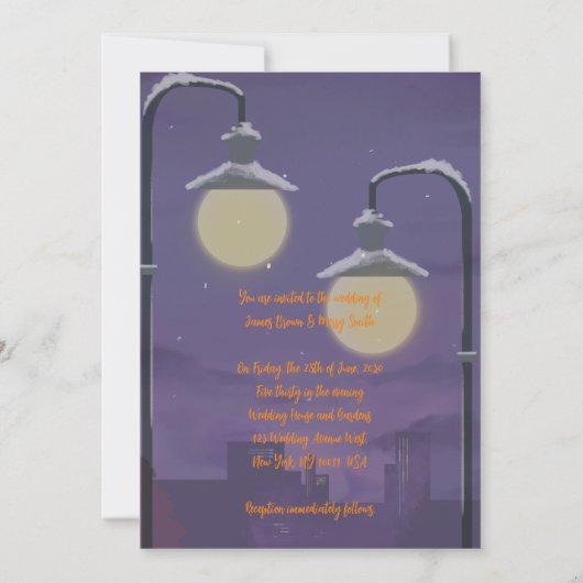 Nightfall Lovecraft bruiloft Kaart (Achterkant)