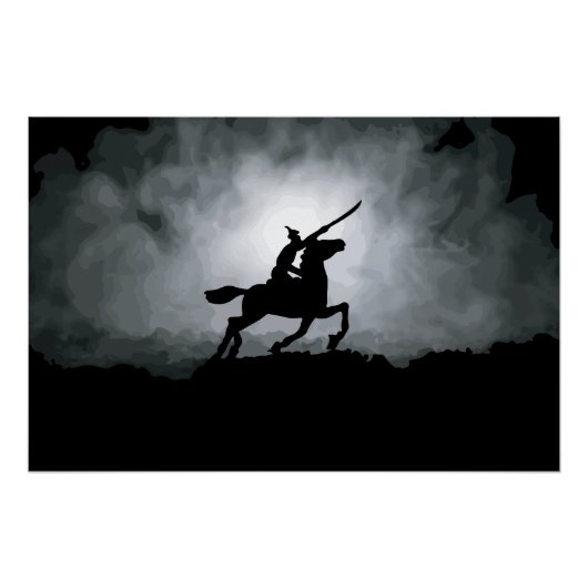Nightfall Triumph: Knight in Fog Perfect Poster (Voorkant)