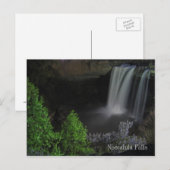 "Nightfall/Waterfall" — Noccalula-Herfsten Briefkaart (Voorkant / Achterkant)
