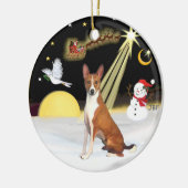 NightFlight- Basenji Keramisch Ornament (Links)