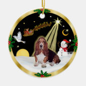NightFlight - Basset Hound Keramisch Ornament (Voorkant)