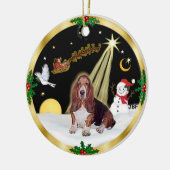 NightFlight - Basset Hound Keramisch Ornament (Links)