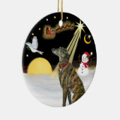 NightFlight-  Brindle Greyhound Keramisch Ornament (Rechts)