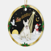 NightFlight-  Bull Terrier Keramisch Ornament (Links)