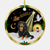 NightFlight- Cavalier King Charles (zwart-lichtbru Keramisch Ornament (Achterkant)