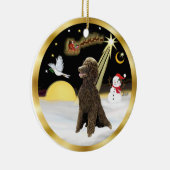 NightFlight- Chocolade Standaardpoedel Keramisch Ornament (Rechts)