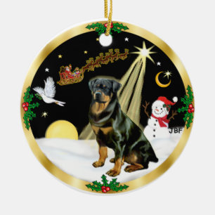 NightFlight- Rottweiler Keramisch Ornament