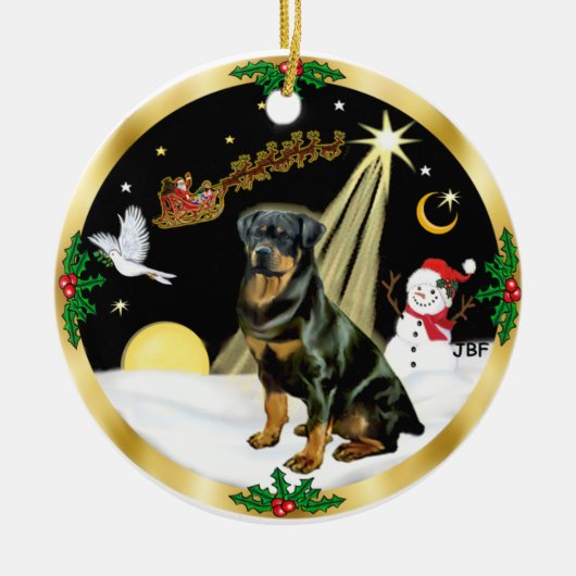 NightFlight- Rottweiler Keramisch Ornament (Voorkant)