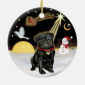 NightFlight- Zwarte Pug (#13) Keramisch Ornament (Achterkant)